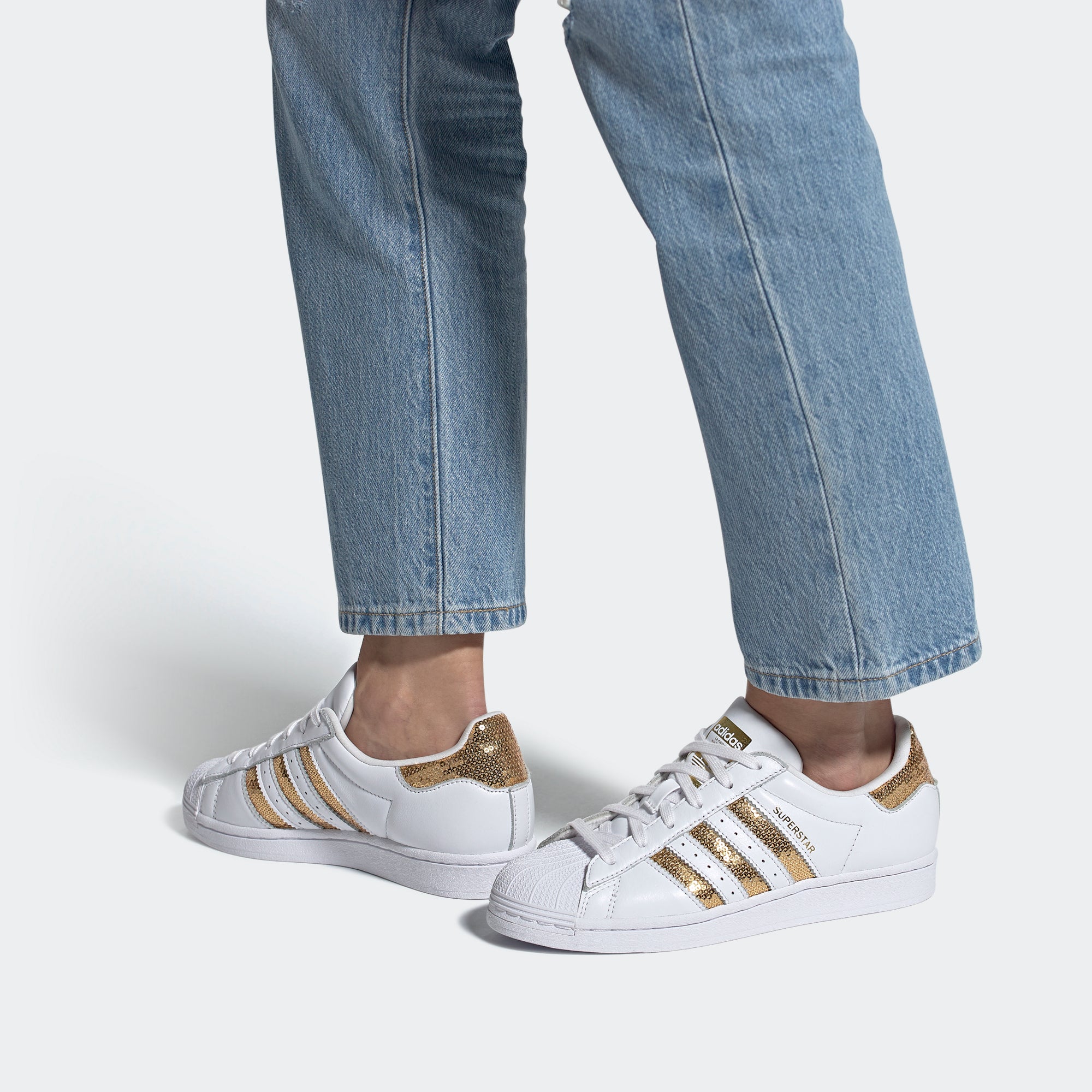Women's adidas Superstar Shoes Gold G55658 Chicago Sports