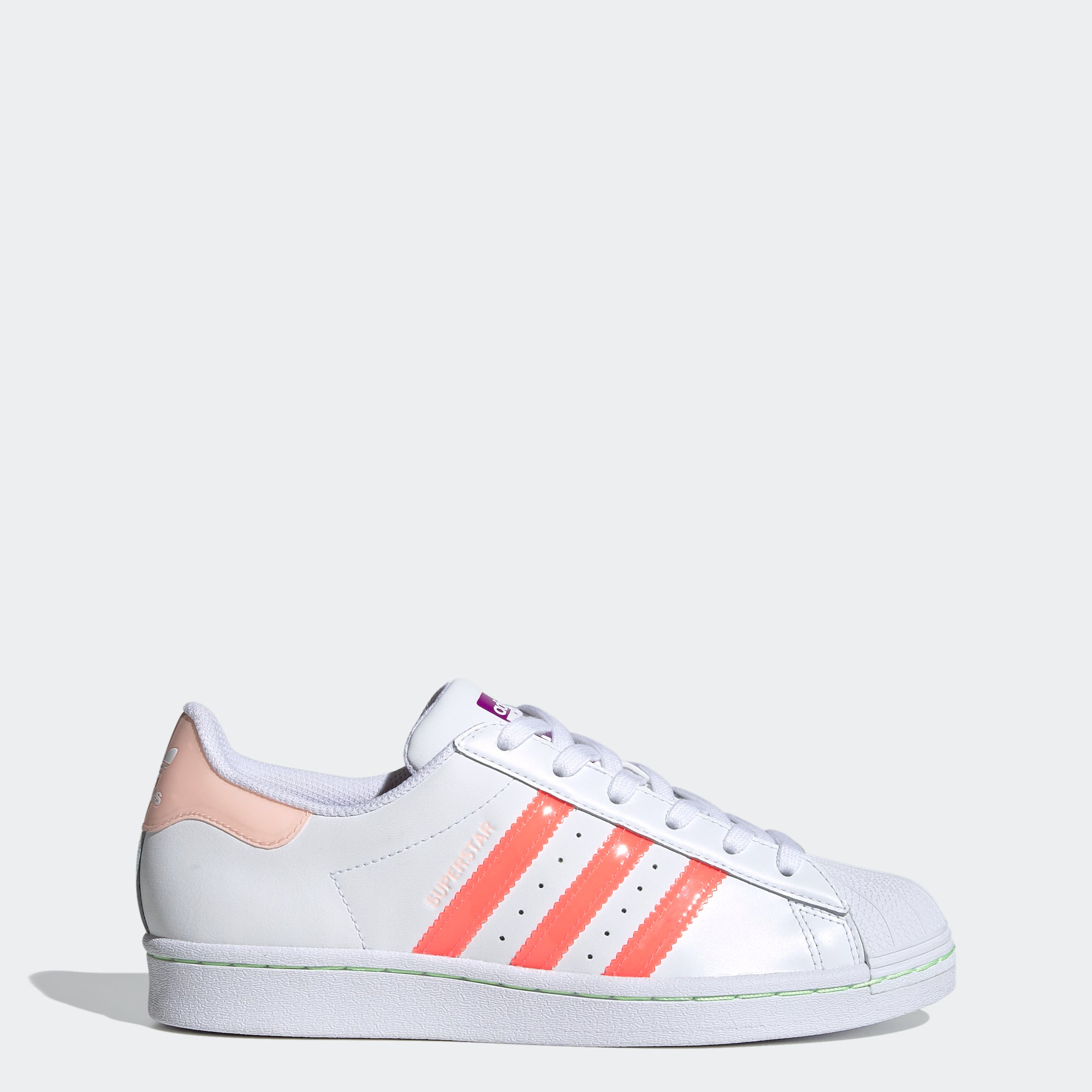 adidas superstar shoes pink stripe