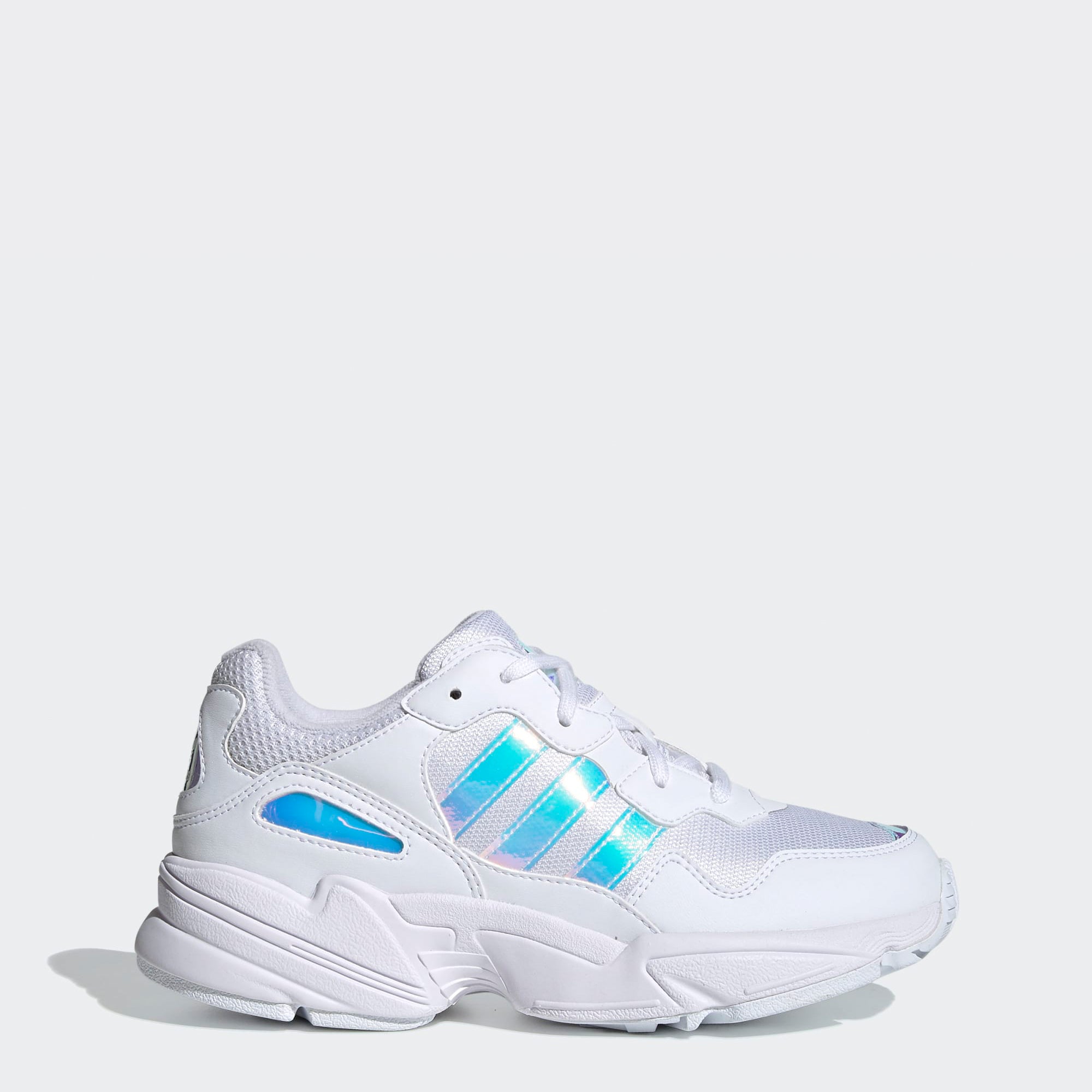 white and iridescent adidas