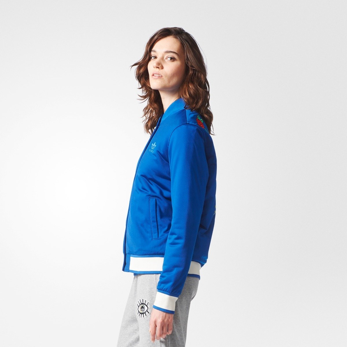 adidas blue womens bomber jacket
