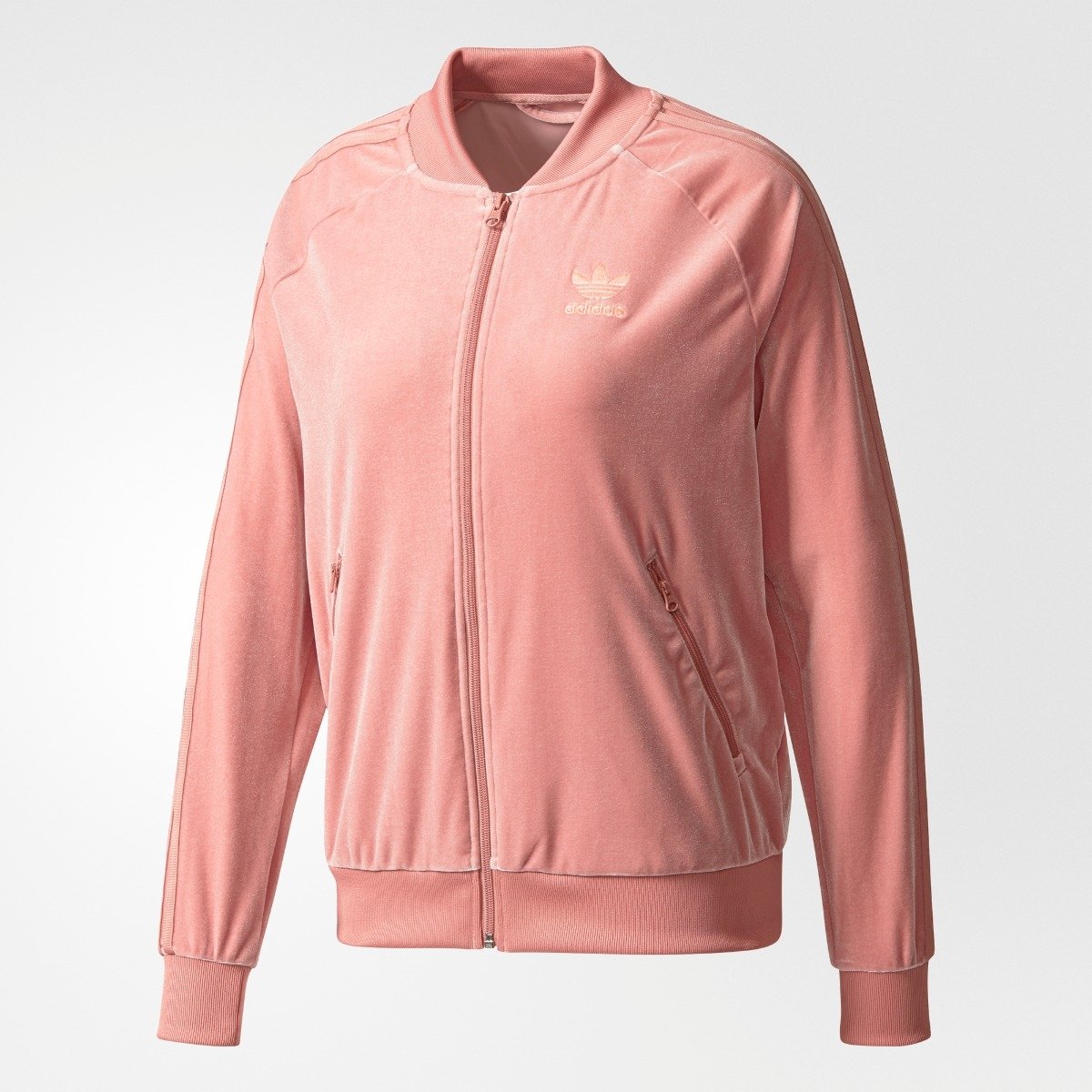 adidas SST Track Velvet Jacket Raw Pink 