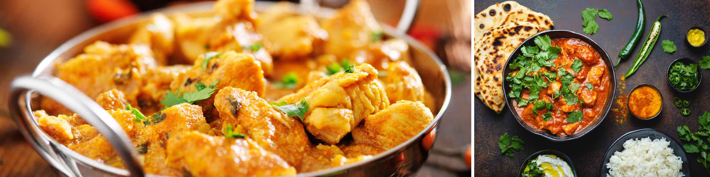 Saffron-Infused Curry Chicken served
