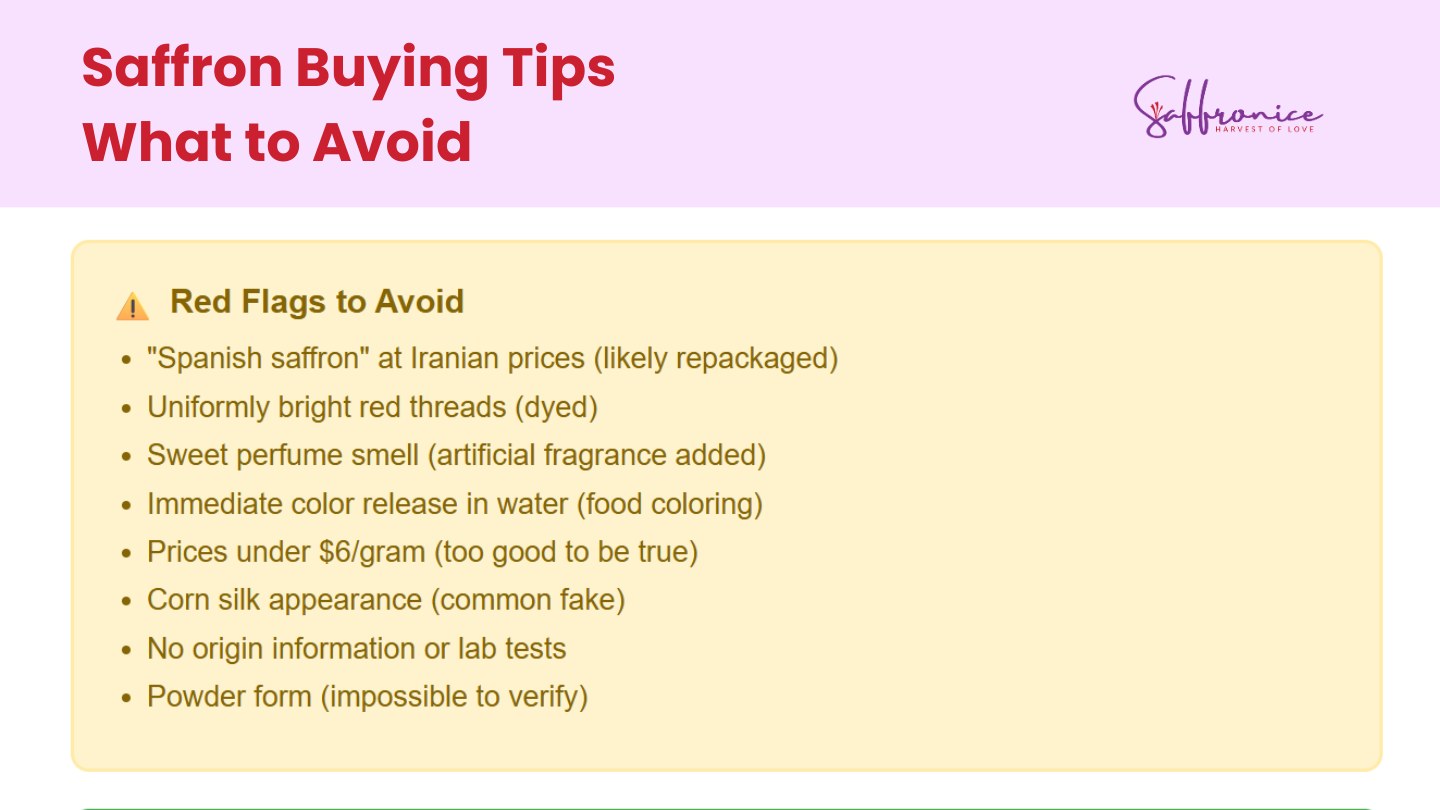 Saffron what to avoid