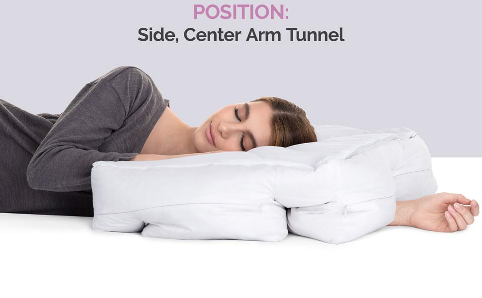 Wife Pillow. Soft Medium Support. Ergonomic Arm Holes Positioner. Bed Side Sleeper. Shoulder, Cervical Neck & Rotator Cuff Pain Relief. Fiber Fill