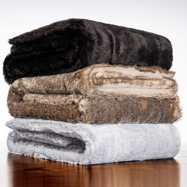 Limited Edition Arctic Wolf Faux Fur Throws -Fabulous-Furs