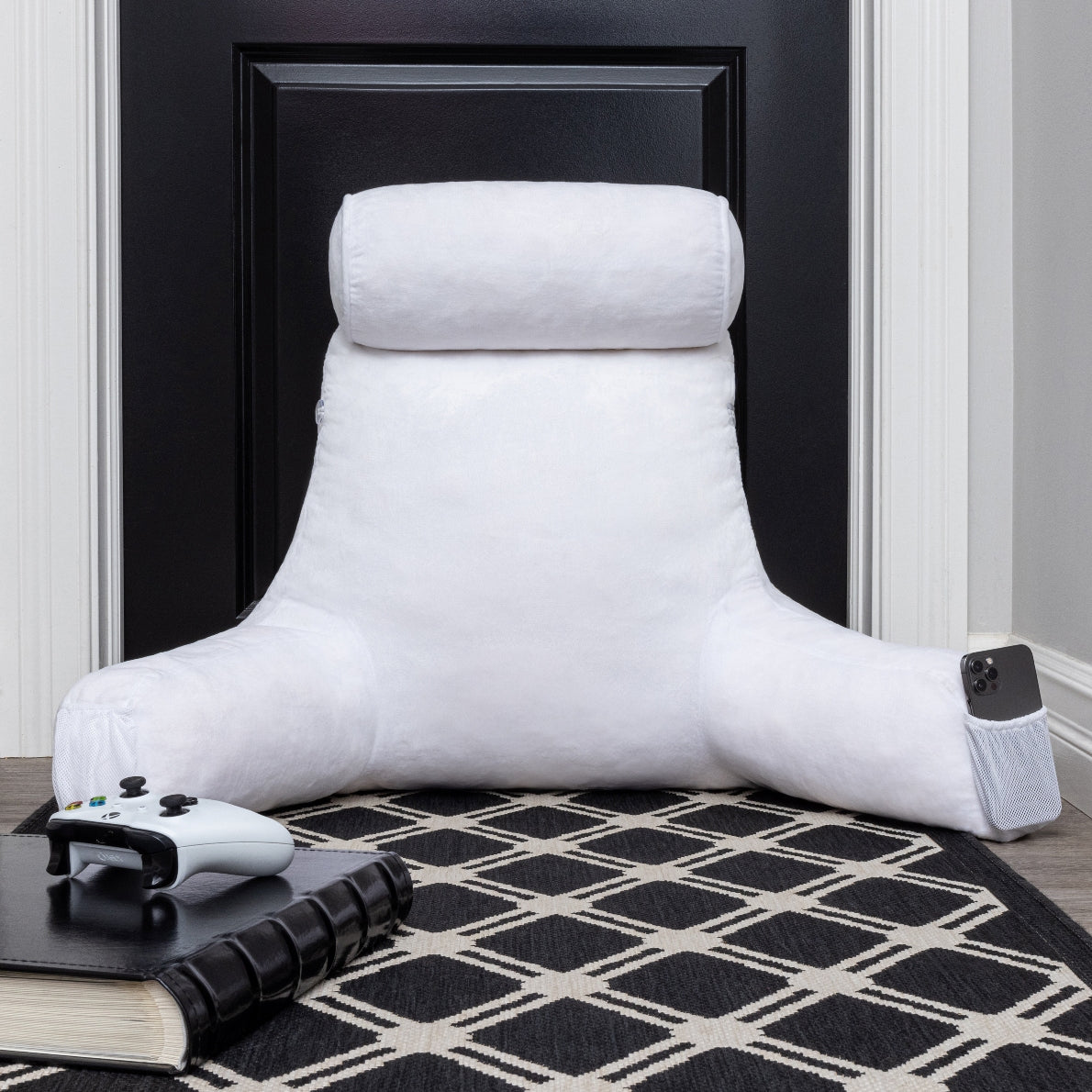 Back Pillow With Arms Best Bed Rest Pillow With Arms Husband Pillow   MINIHUSB SM White 05 