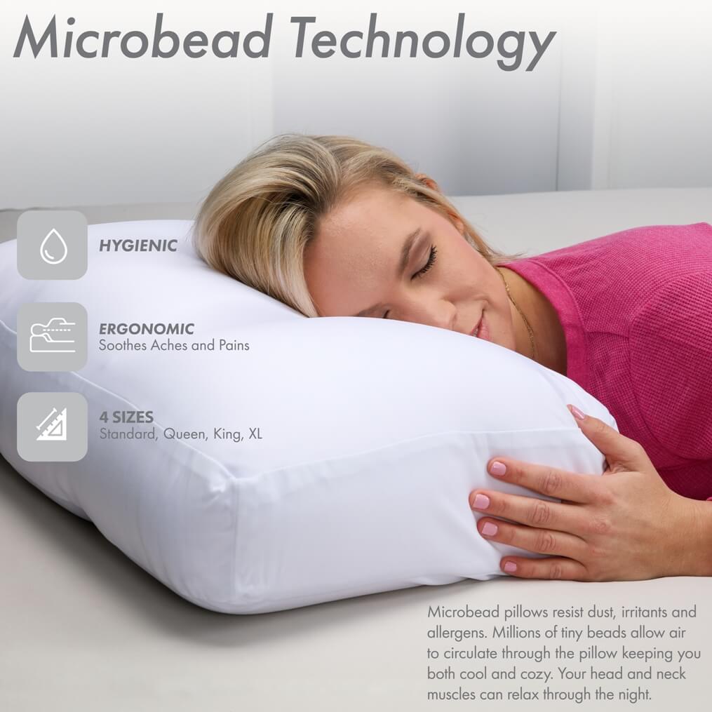 Premium Microbead Pillow, Cooling Silk like Cover, Small - Husband Pillow