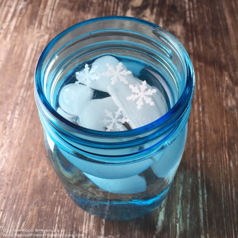 Edible Snowflake Christmas Party Signature Drink Wedding Winter Mason Jar