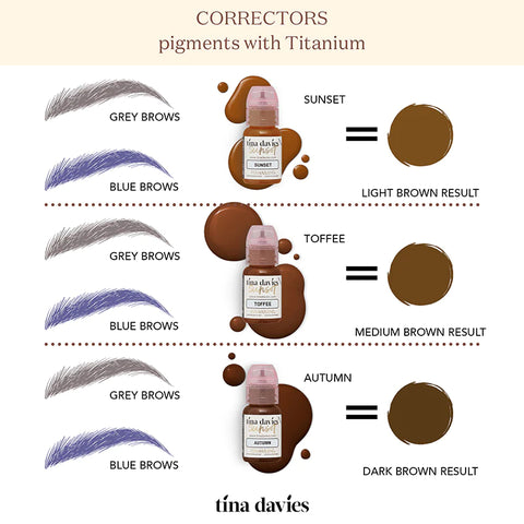 tina davies sunset collection to correct brows. chart