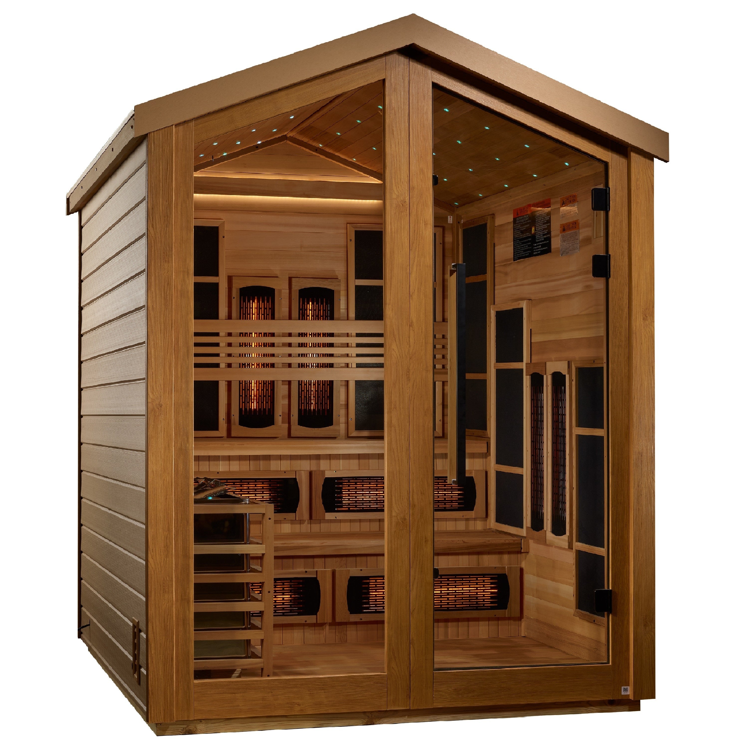 Golden Designs "Kaskinen" 6-Person Outdoor Hybrid Full Spectrum Sauna (GDI-8526-01) w/ PureTech™ & Canadian Red Cedar Interior - Find Your Bath product image