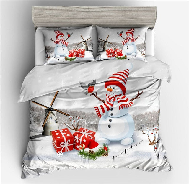 Snowman Duvet Set Christmas Duvet Cover Christmas Duvet Cover