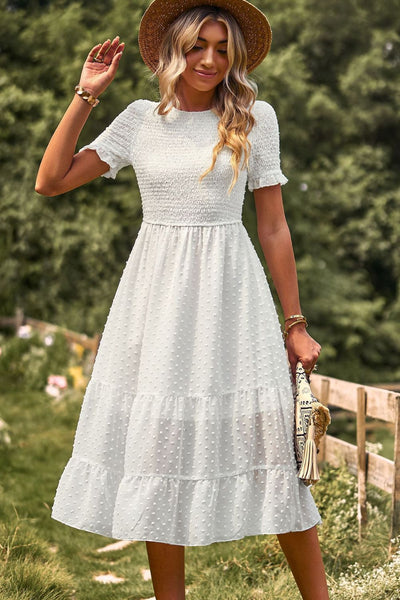 Swiss Dot Lace Detail Dress