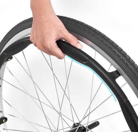 The new ergonomic handrims provide comfort and greater mobility for better propulsion and efficient braking.