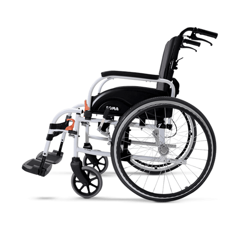The chair frame is compatible with 14”, 22” and 24” rear wheel sizes.