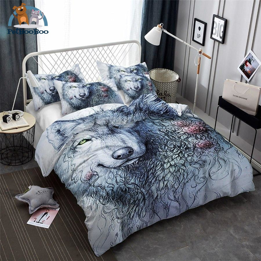 Grey Wolf Bedding Duvet Cover Set