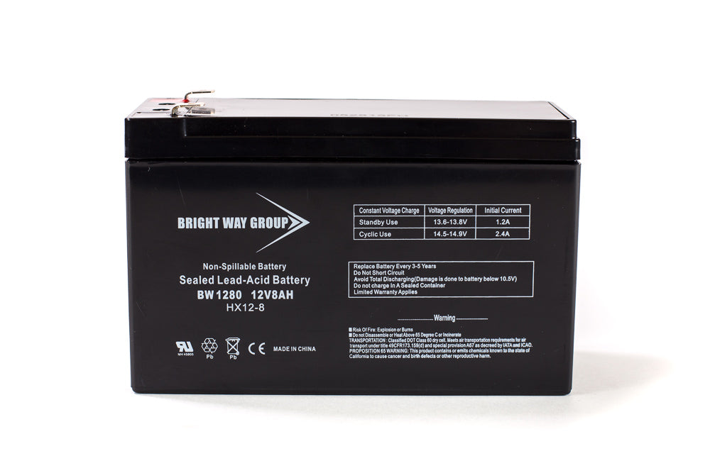 Bright Way Group BW 1280 F1 - 12V 8AH SLA Battery — Battery Wholesale