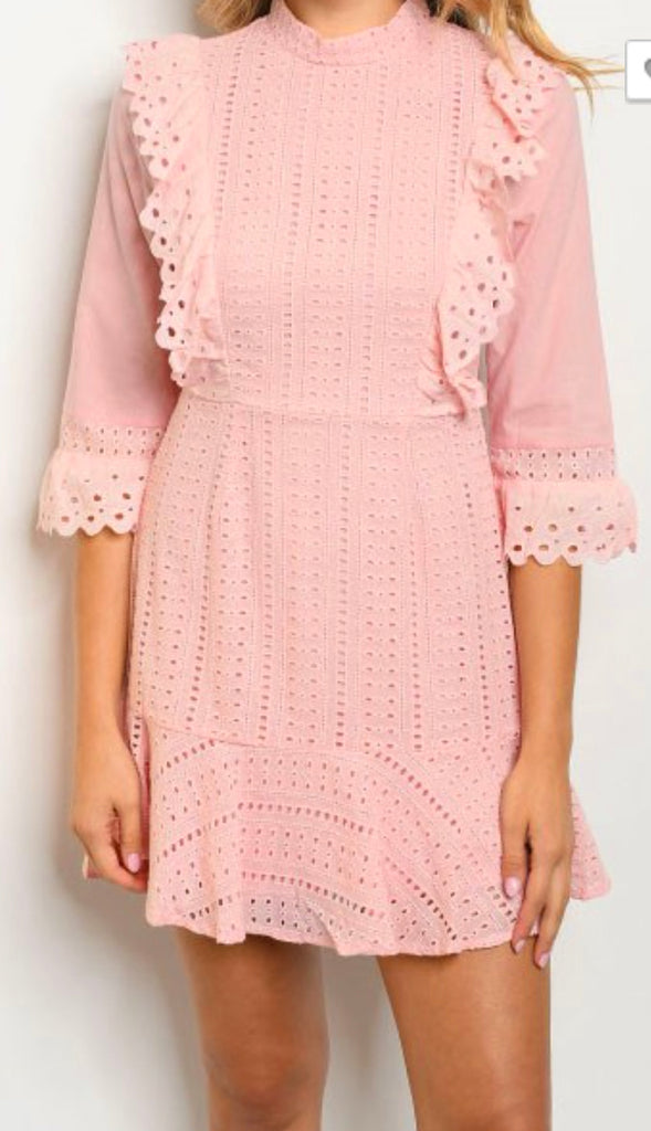 Pink Eyelet Dress Factory Sale, UP TO ...