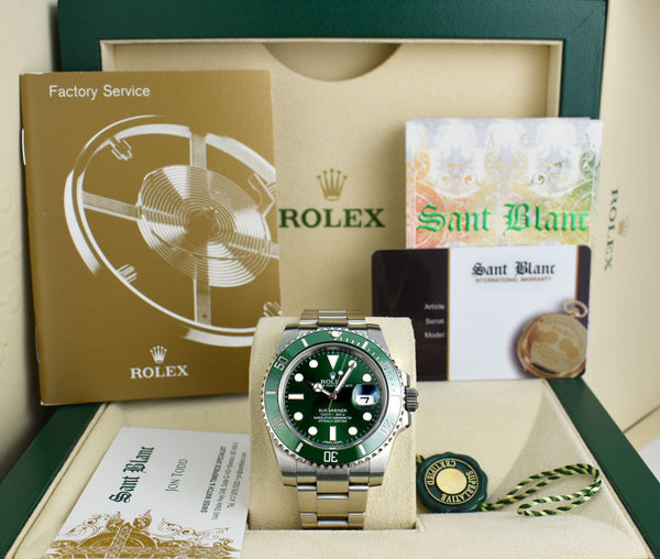 ROLEX 41mm Stainless Steel Submariner Kermit Green Ceramic Bezel Mod –  Sant Blanc