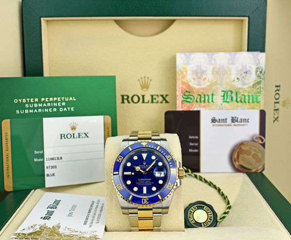 ROLEX 18kt Gold Submariner 41mm Blue Dial Model 126618 LB – Sant Blanc