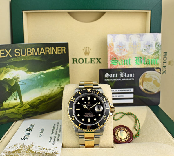 ROLEX Rehaut 40mm Stainless Submariner Black Index No Holes Model