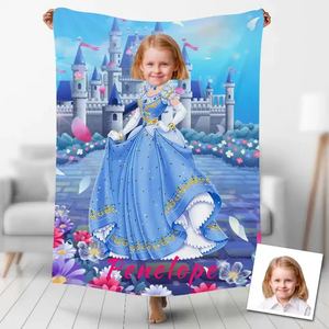 Personalized Princess Girl Custom Photo Blanket, Princess Blanket, Girl Blanket, Blanket For Girl, Princess Baby Blanket - Dana Kids - Princess Blankets For Girls