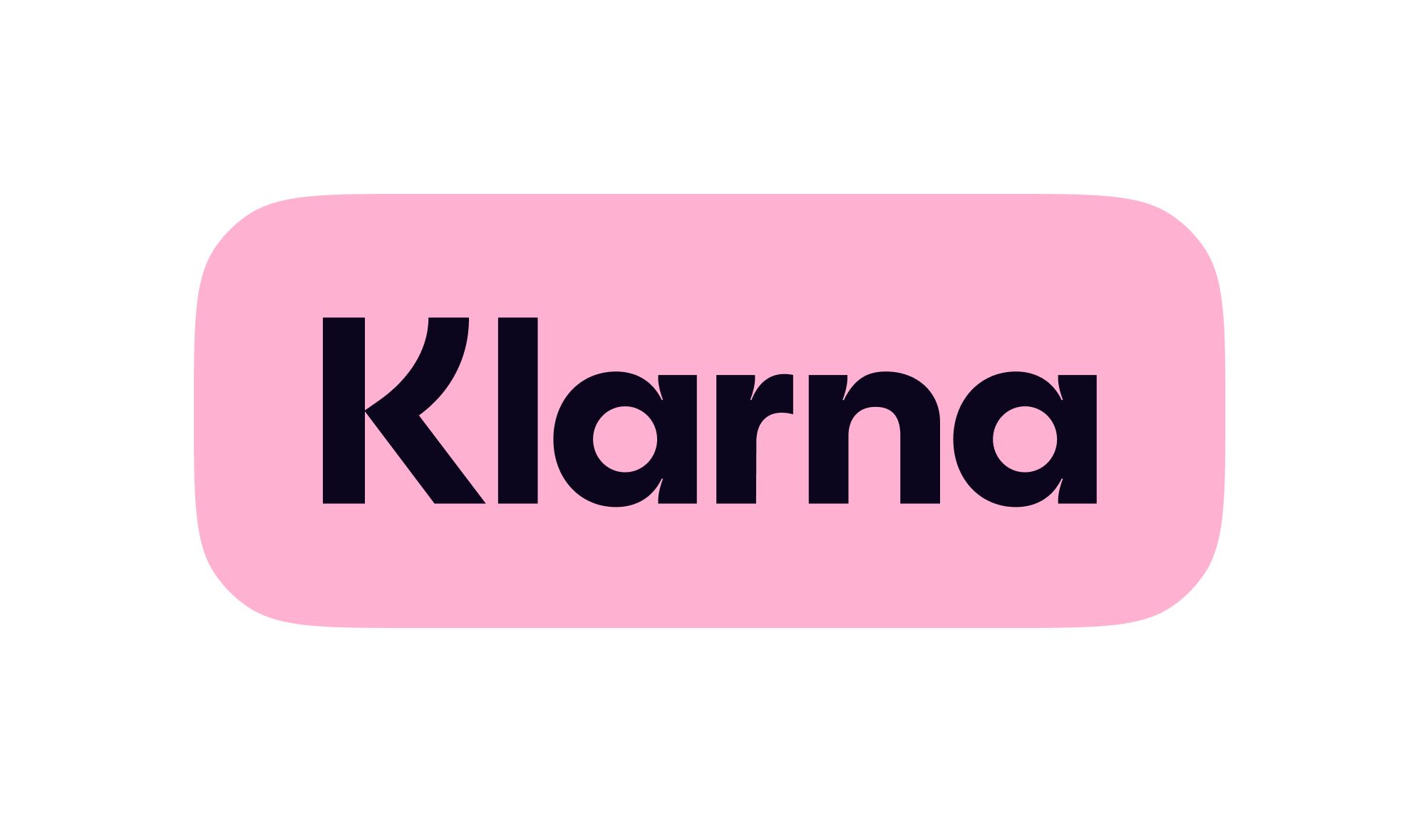 Klarna logo in black text on a pink background.