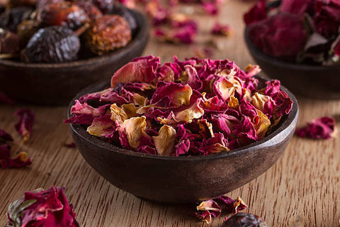 Bowl of rose petal potpourri