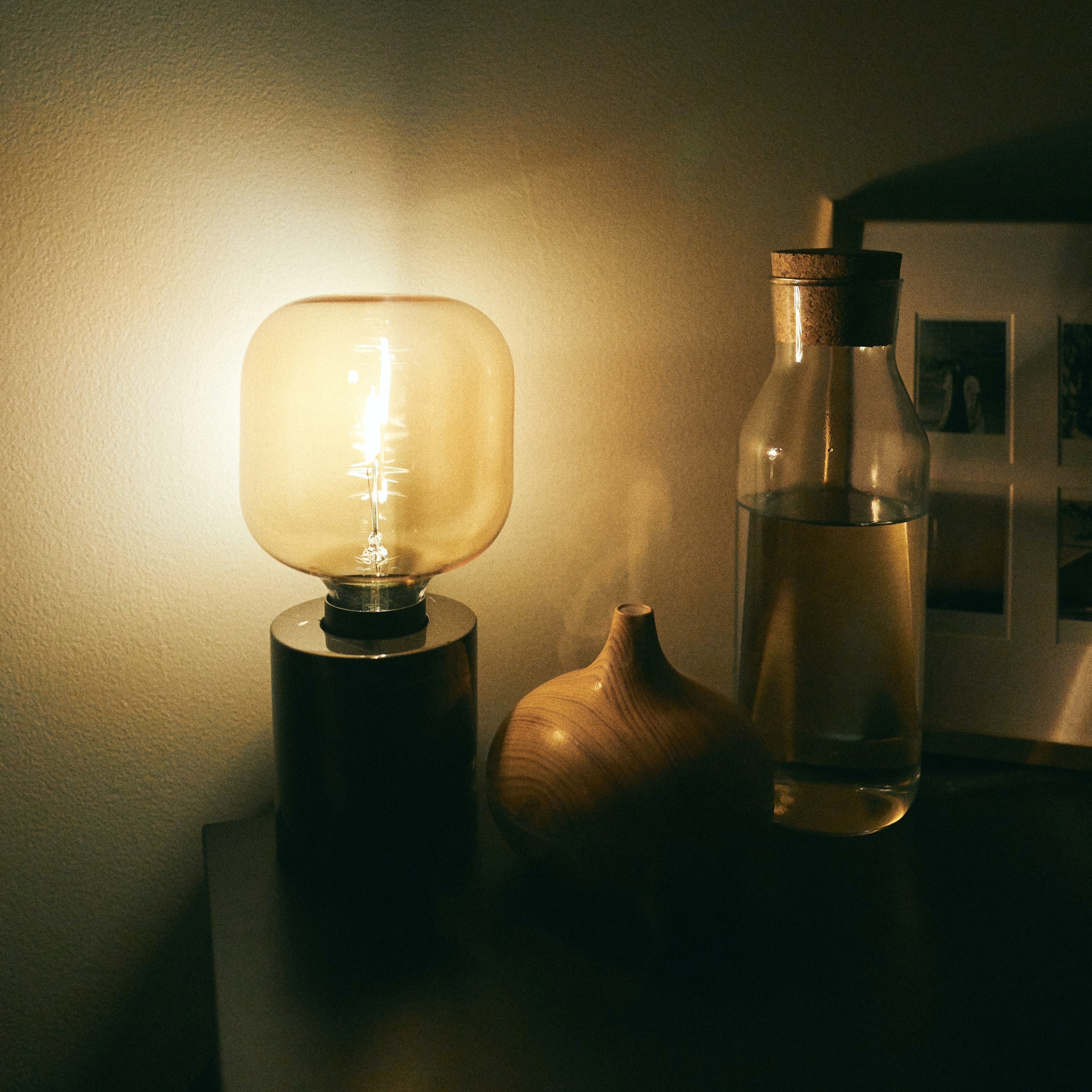 Essential oil aromatherapy diffuser on bedside table