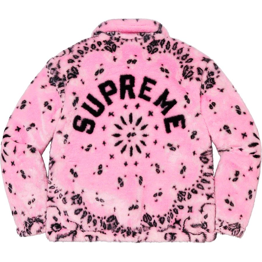 supreme bandana faux fur bomber jacket pink