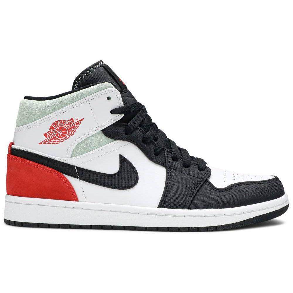 jordan mid 1 black red white