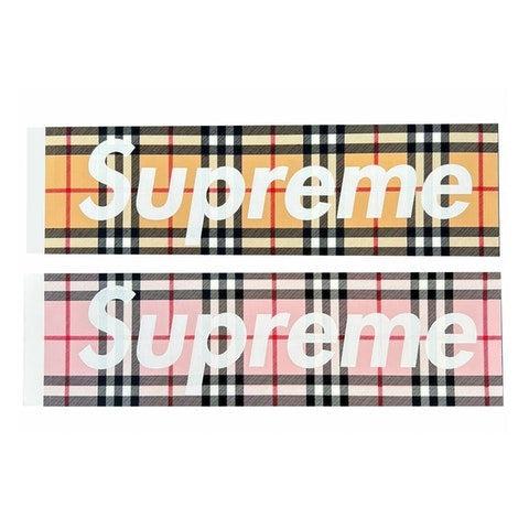 Supreme Burberry Box Logo Sticker Set - Waves Never Die