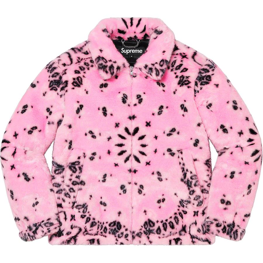 Supreme Bandana Faux Fur Bomber Jacket (Pink) - Waves Never Die