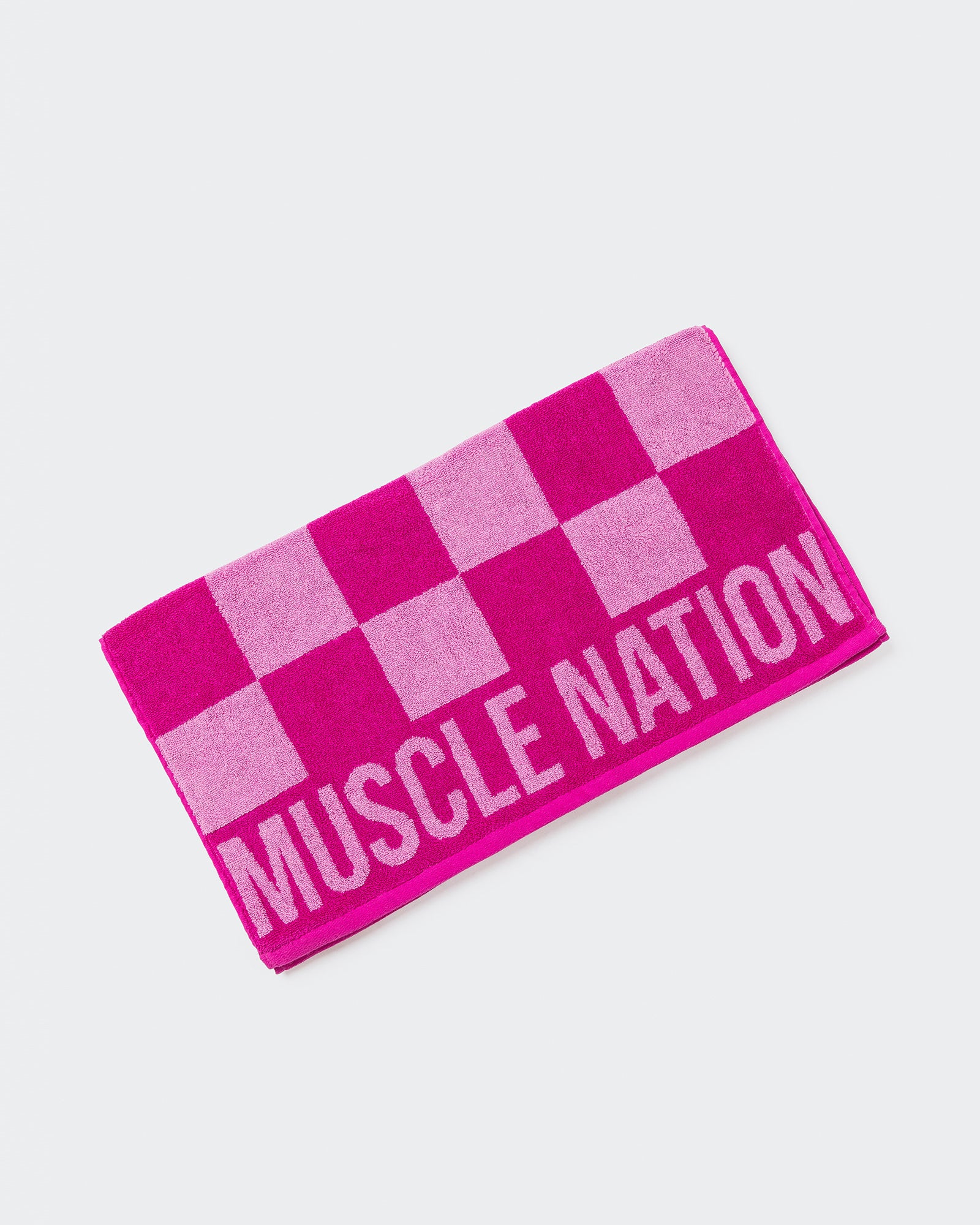 Gym Towel Checker - Hyper Fuchsia