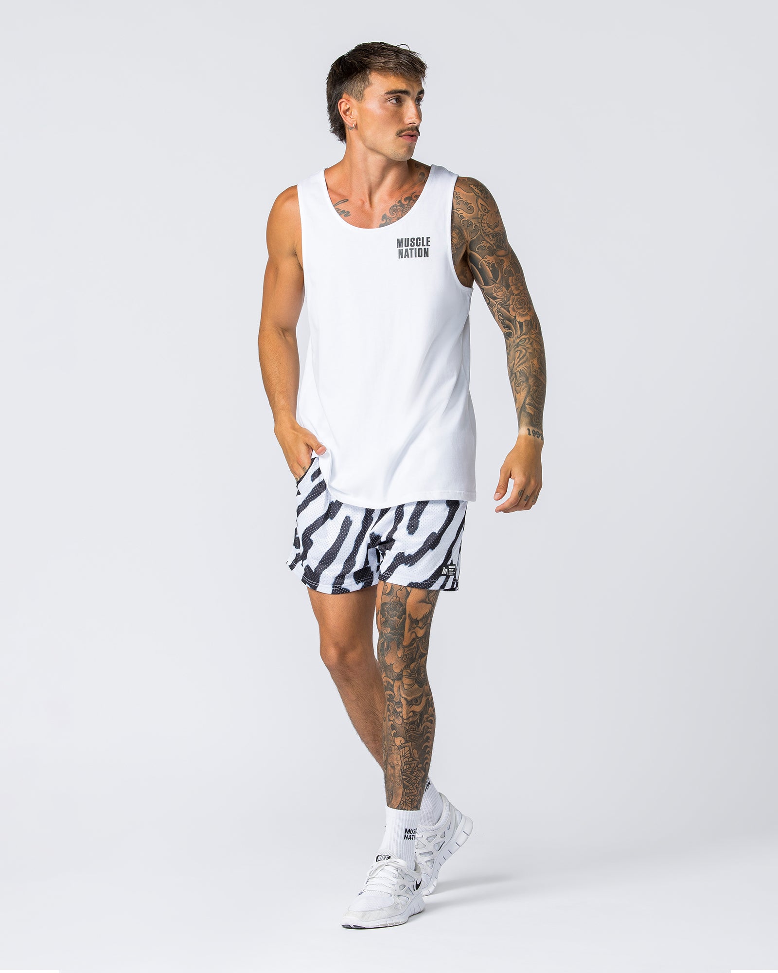 H Back Tank - White