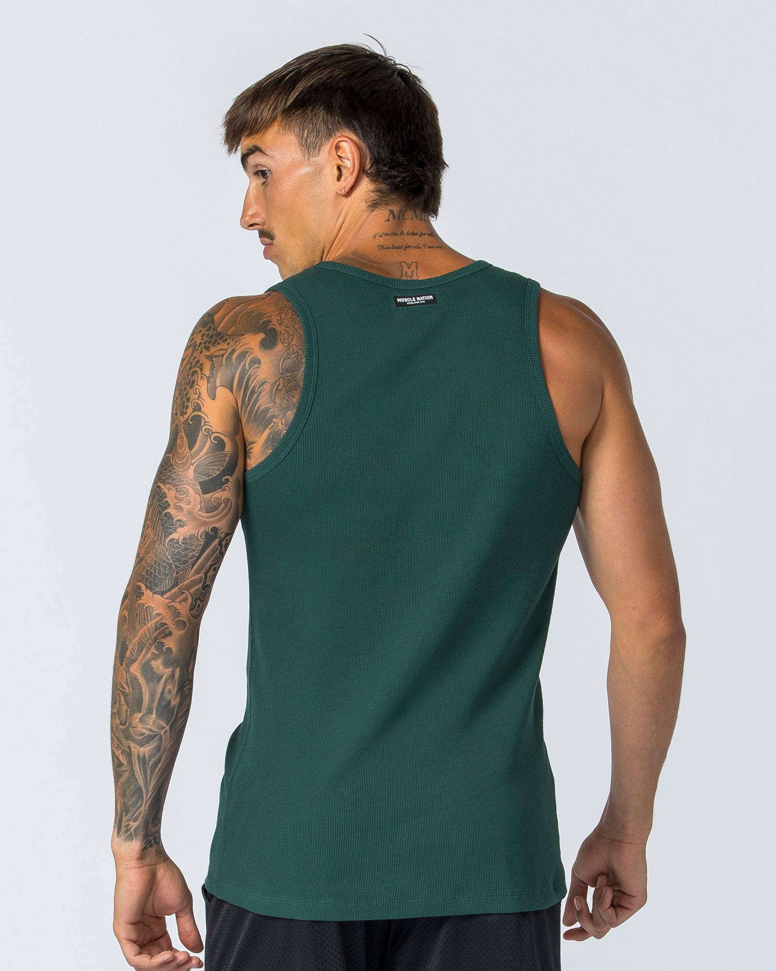 Rib Fitted Training Tank - Sporting Green