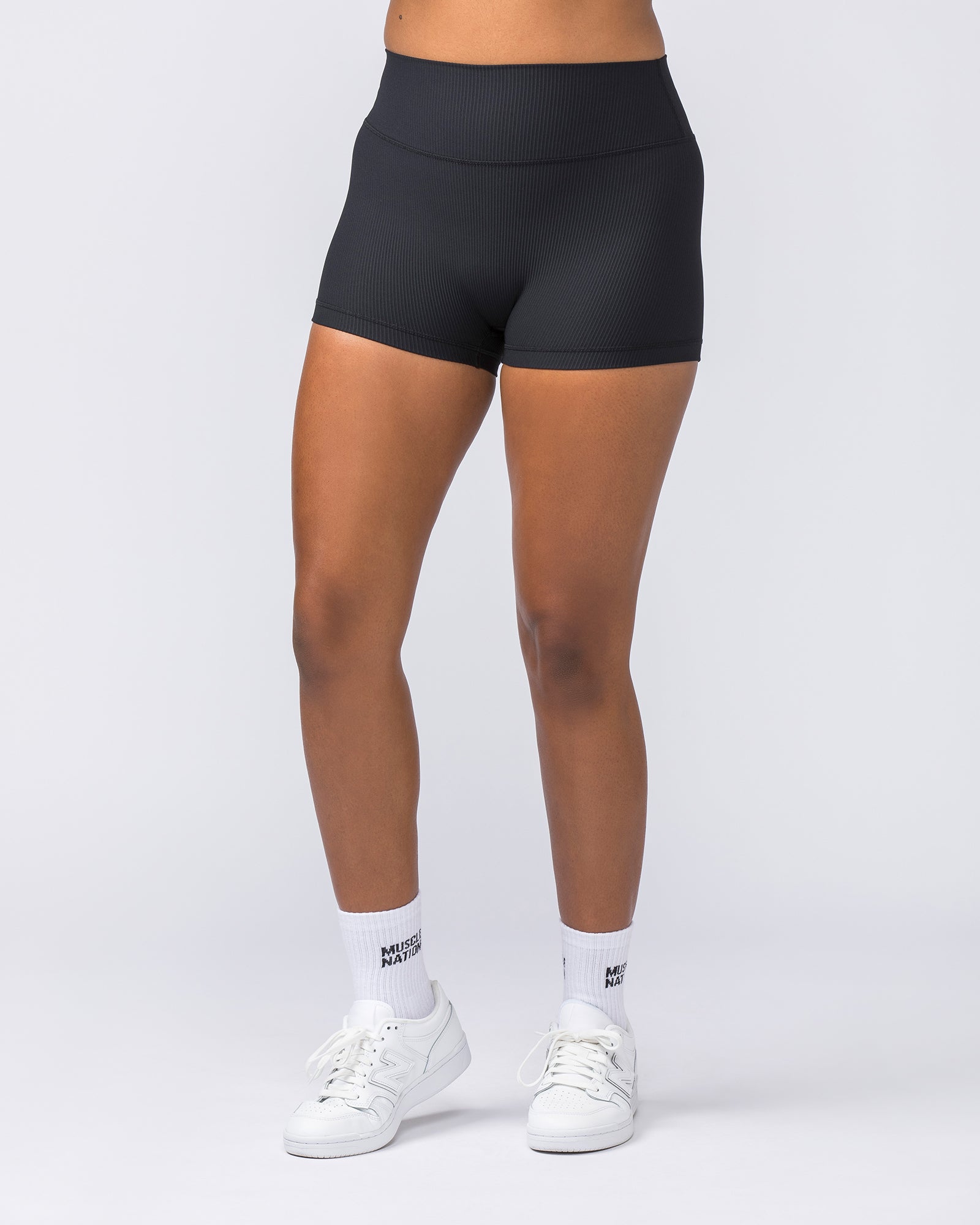 Zero Rise Rib Booty Shorts - Black