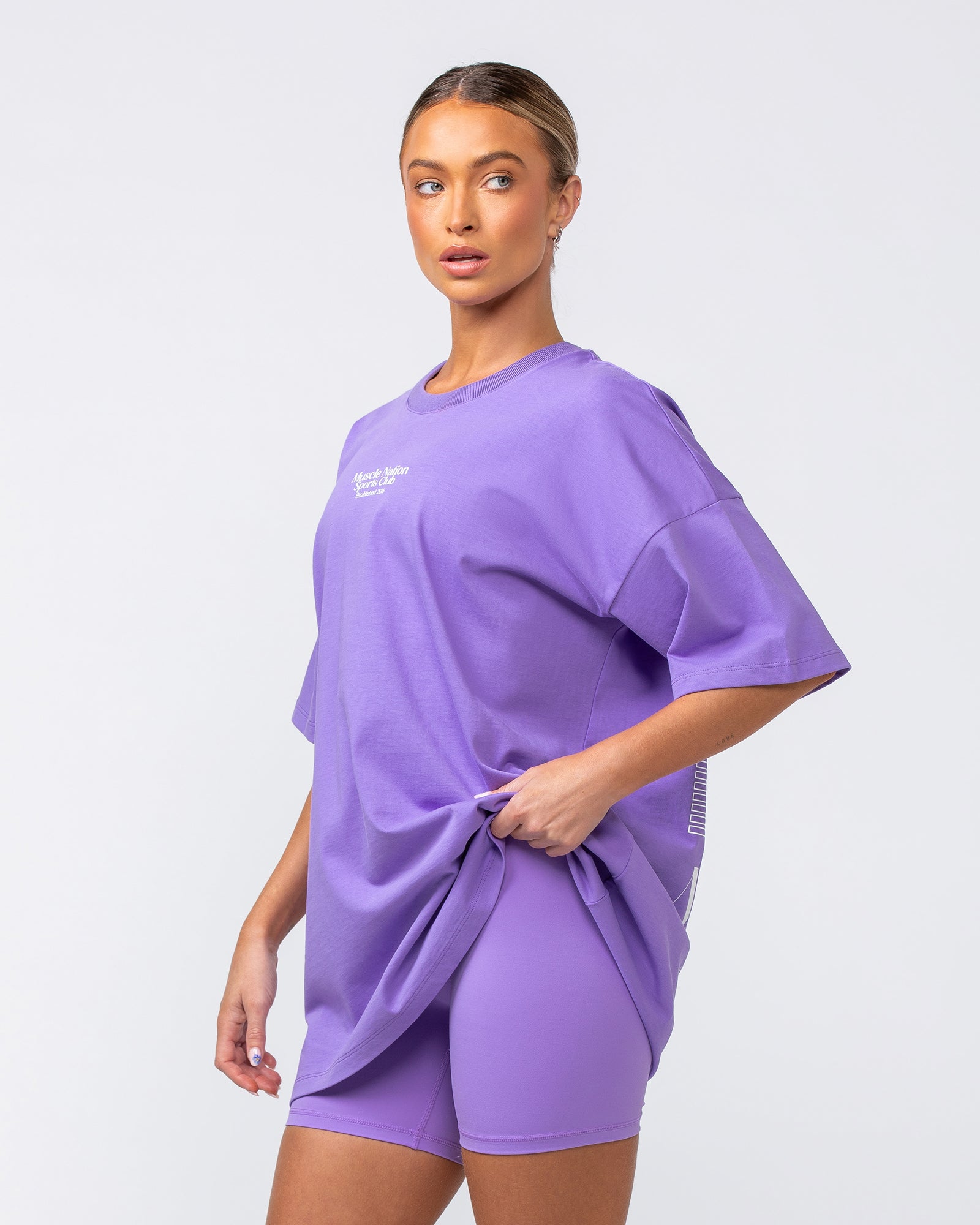 College Oversized Tee - Orchid