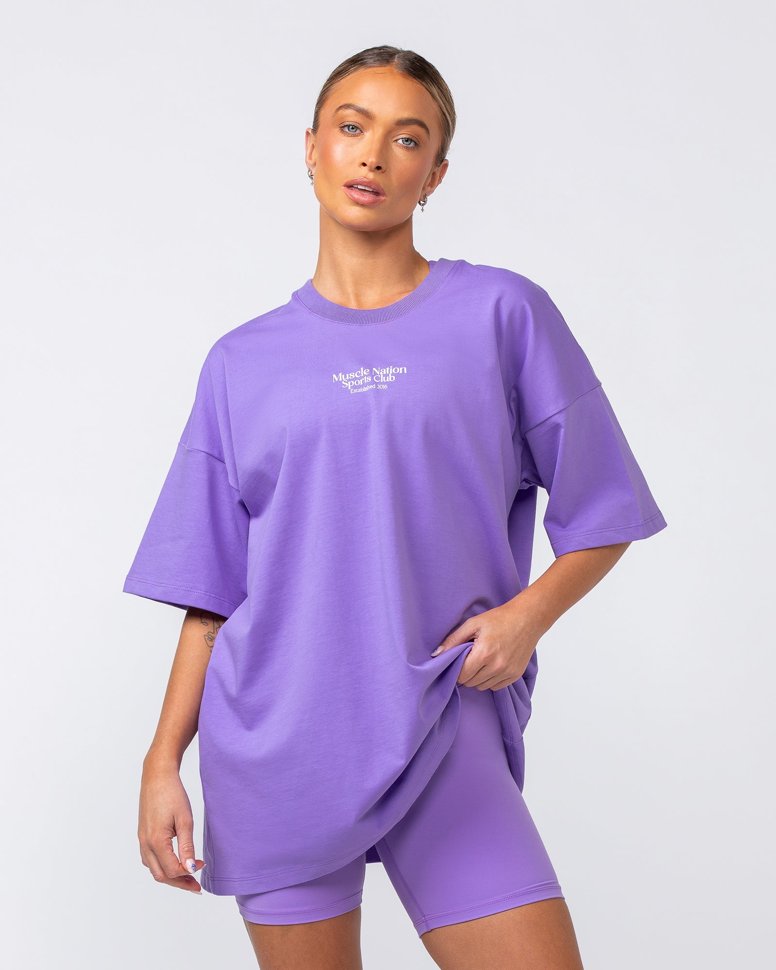 College Oversized Tee - Orchid