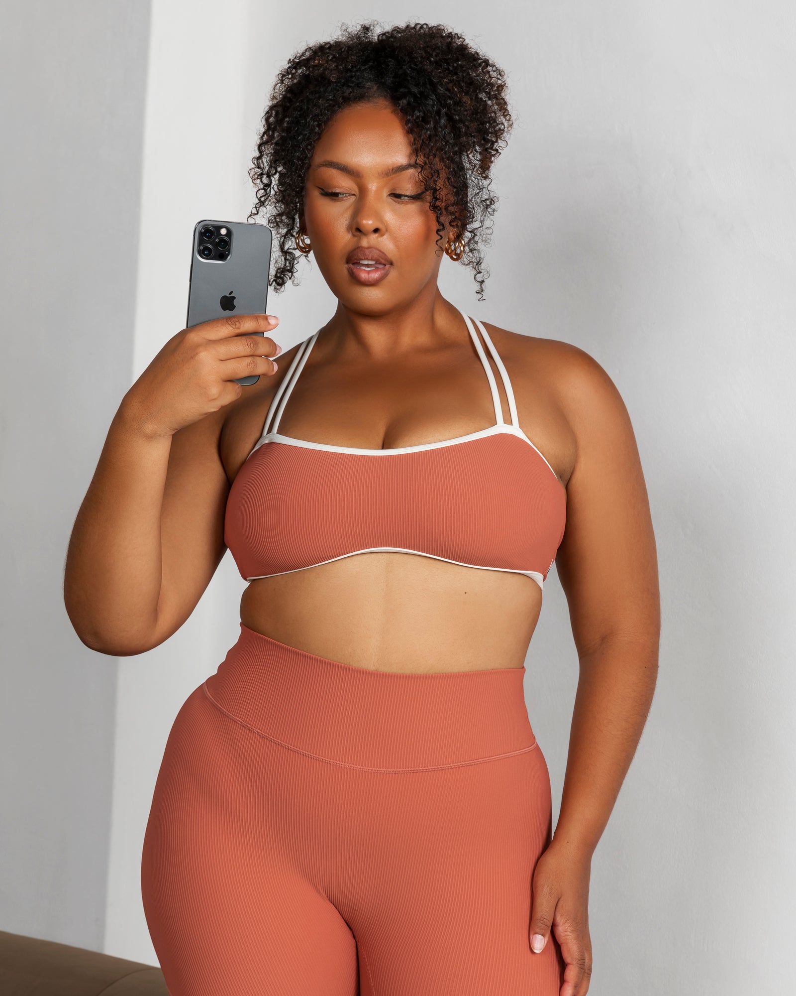 Curves Rib Bralette - Burnt Sienna