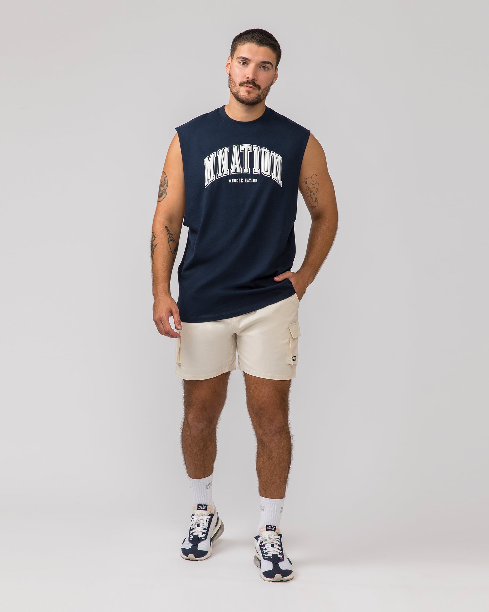 Varsity Muscle Tank - Navy