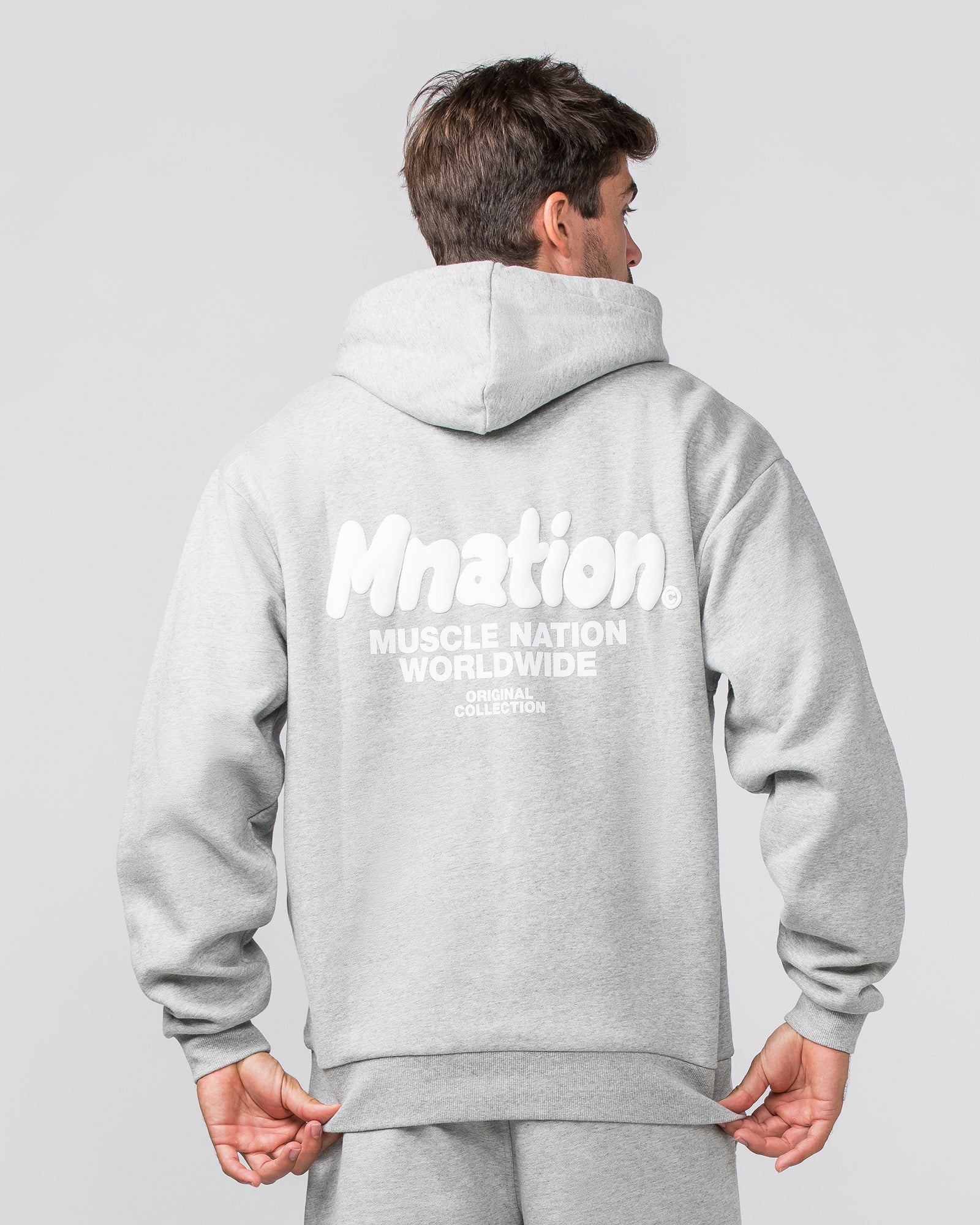 MNation Oversized Hoodie - Grey Marl