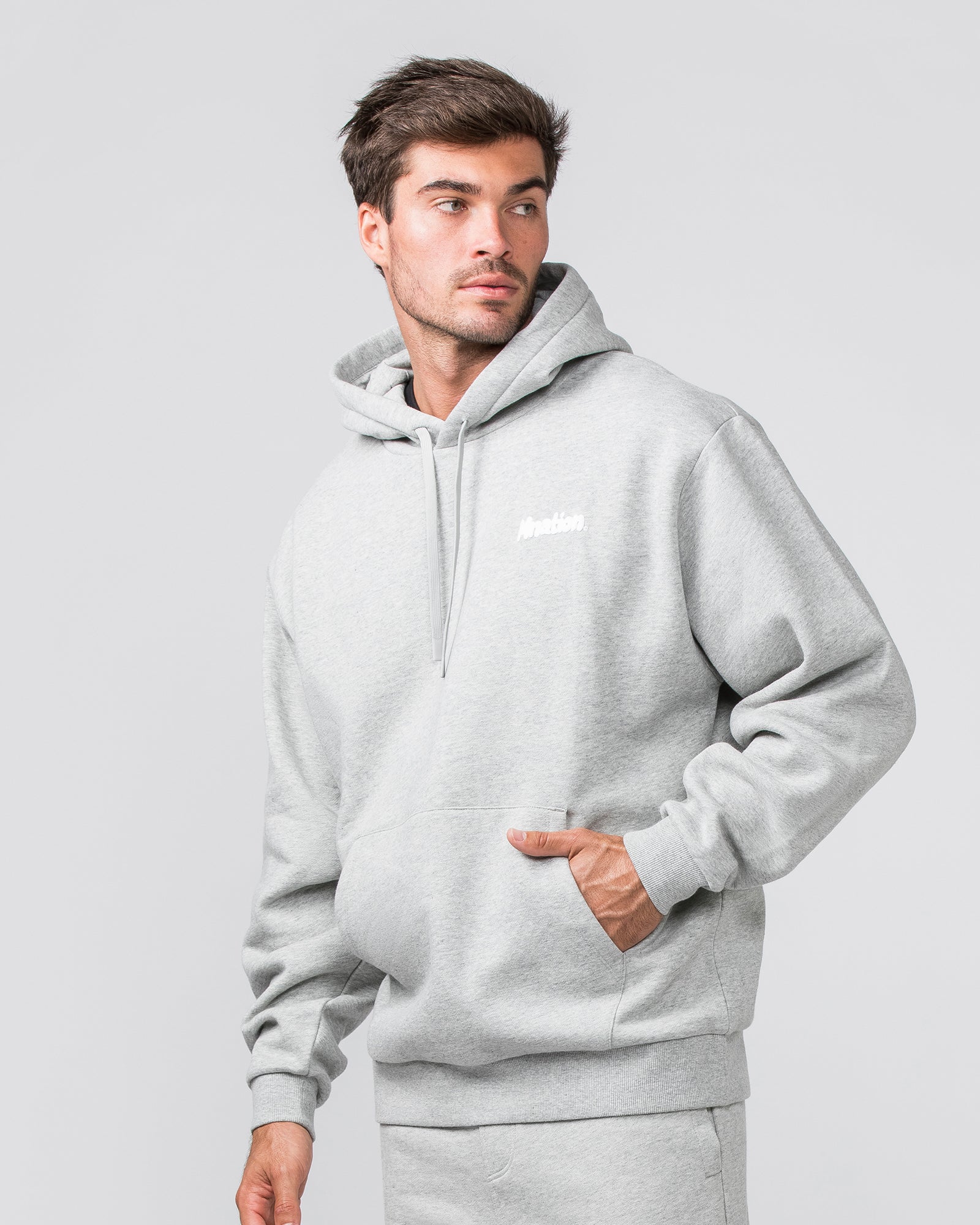 MNation Oversized Hoodie - Grey Marl