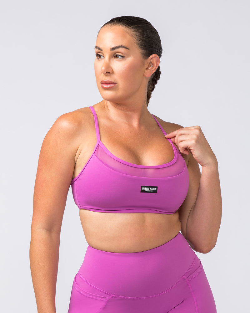 Muscle Nation Replay Bra Strawberry Pink