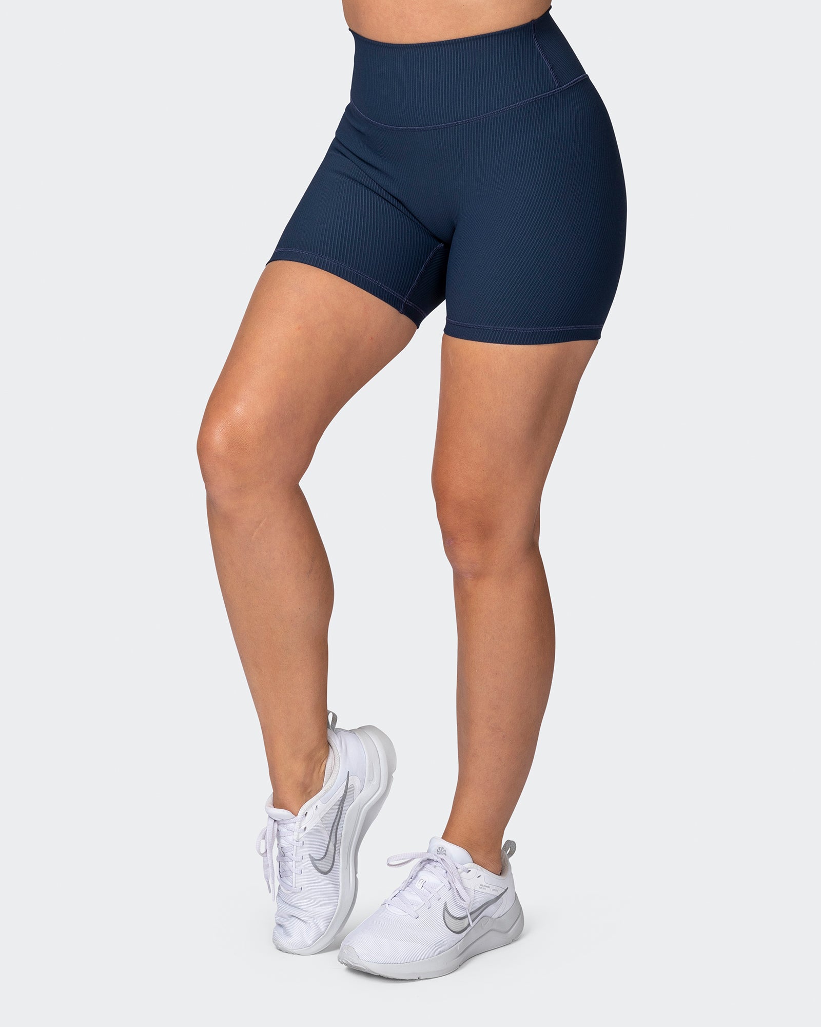 Zero Rise Rib Midway Shorts - Navy