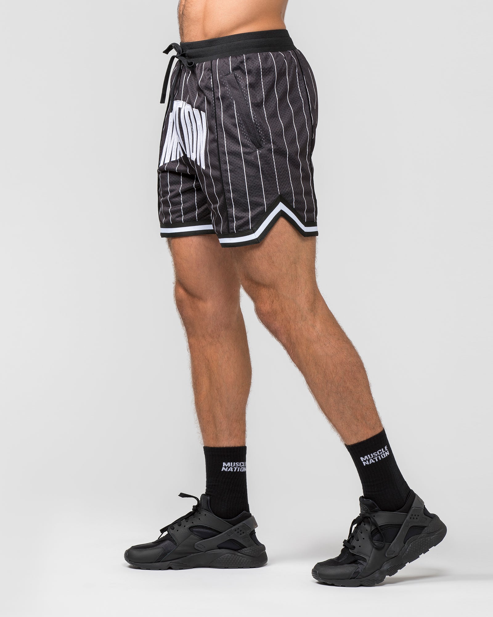 Fadeaway 5'' Basketball Shorts - Black Pinstripe