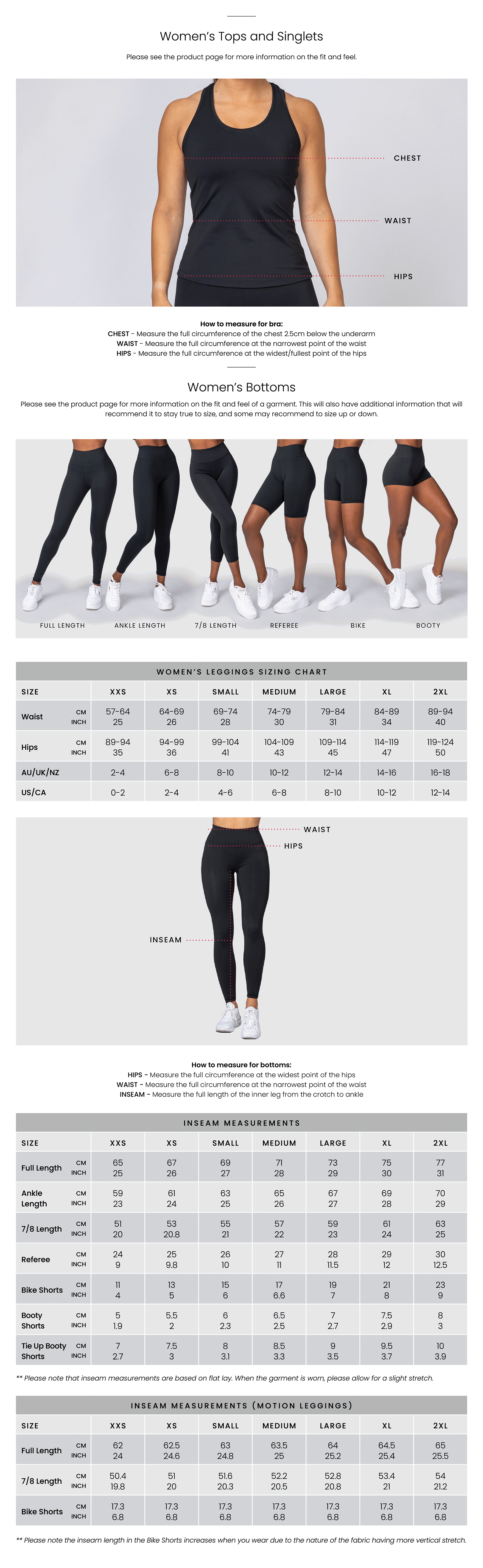 Leggings Size Chart – Beautifully Unique Leggings