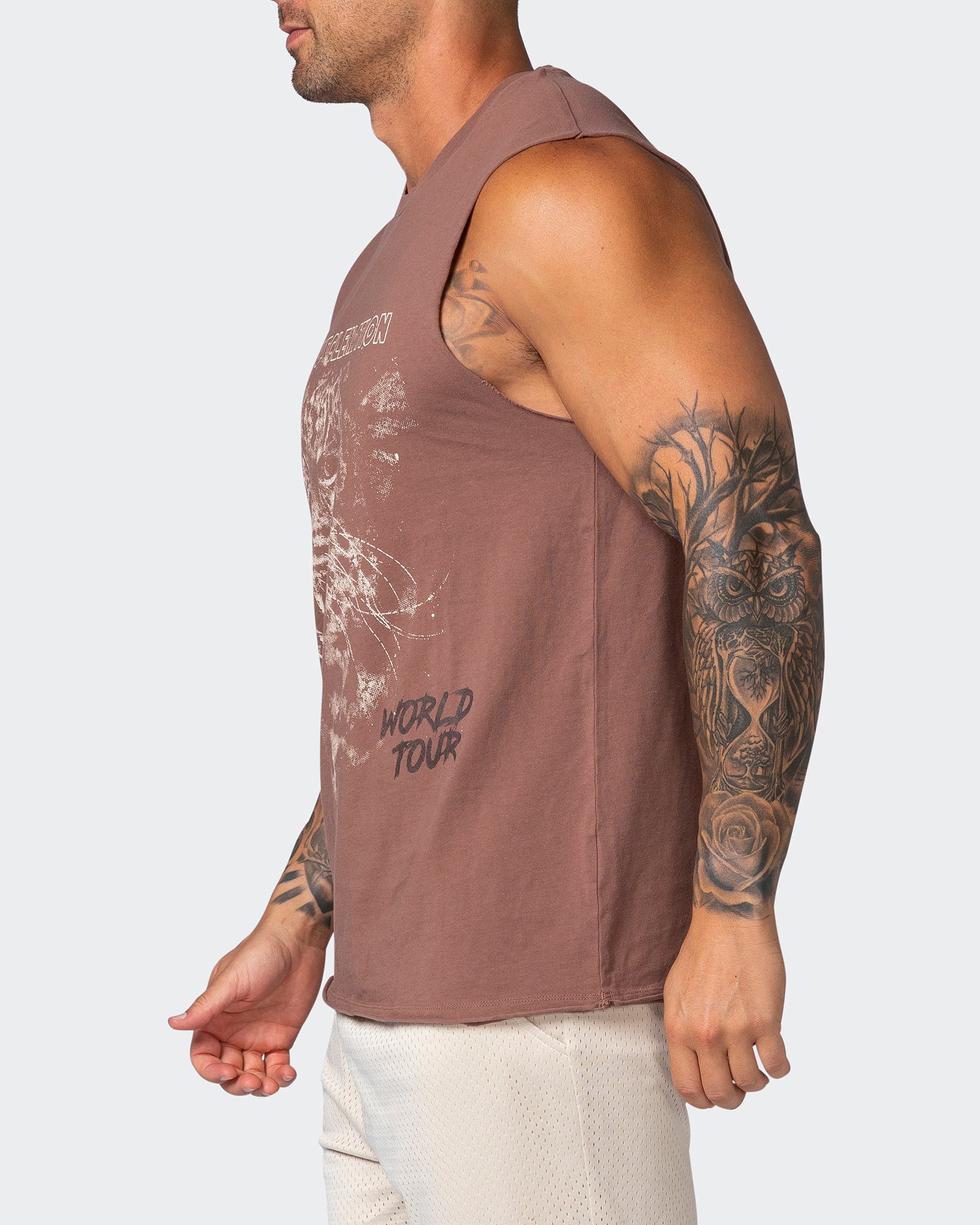 Leopard Vintage Tank - Washed Walnut