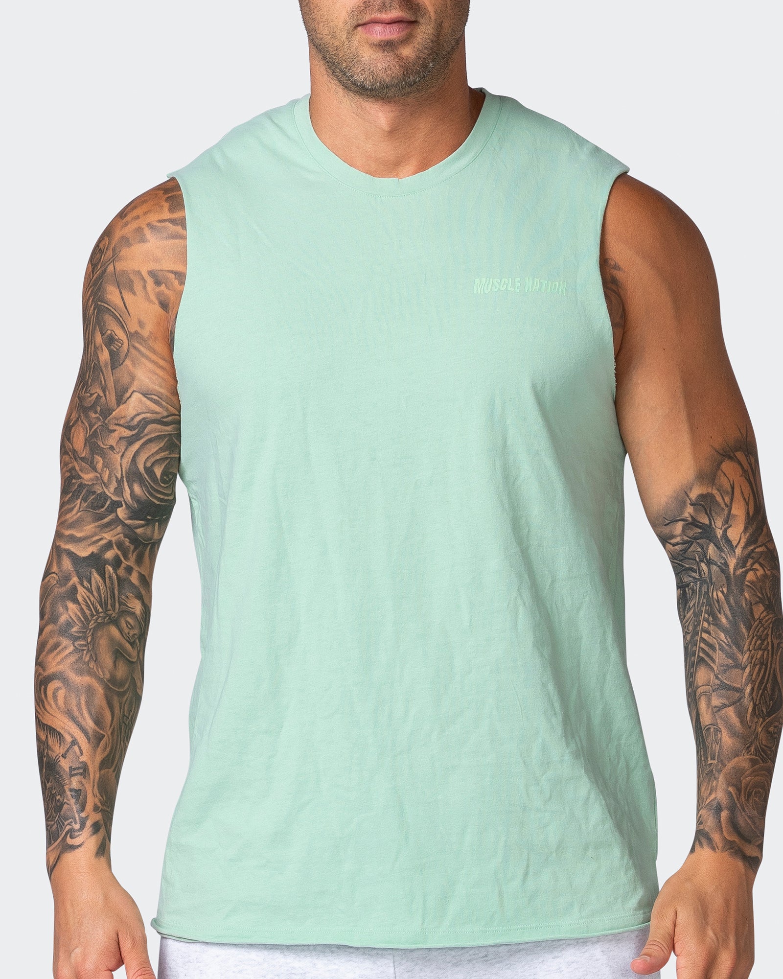 Box Wave Vintage Tank - Washed Pastel Green