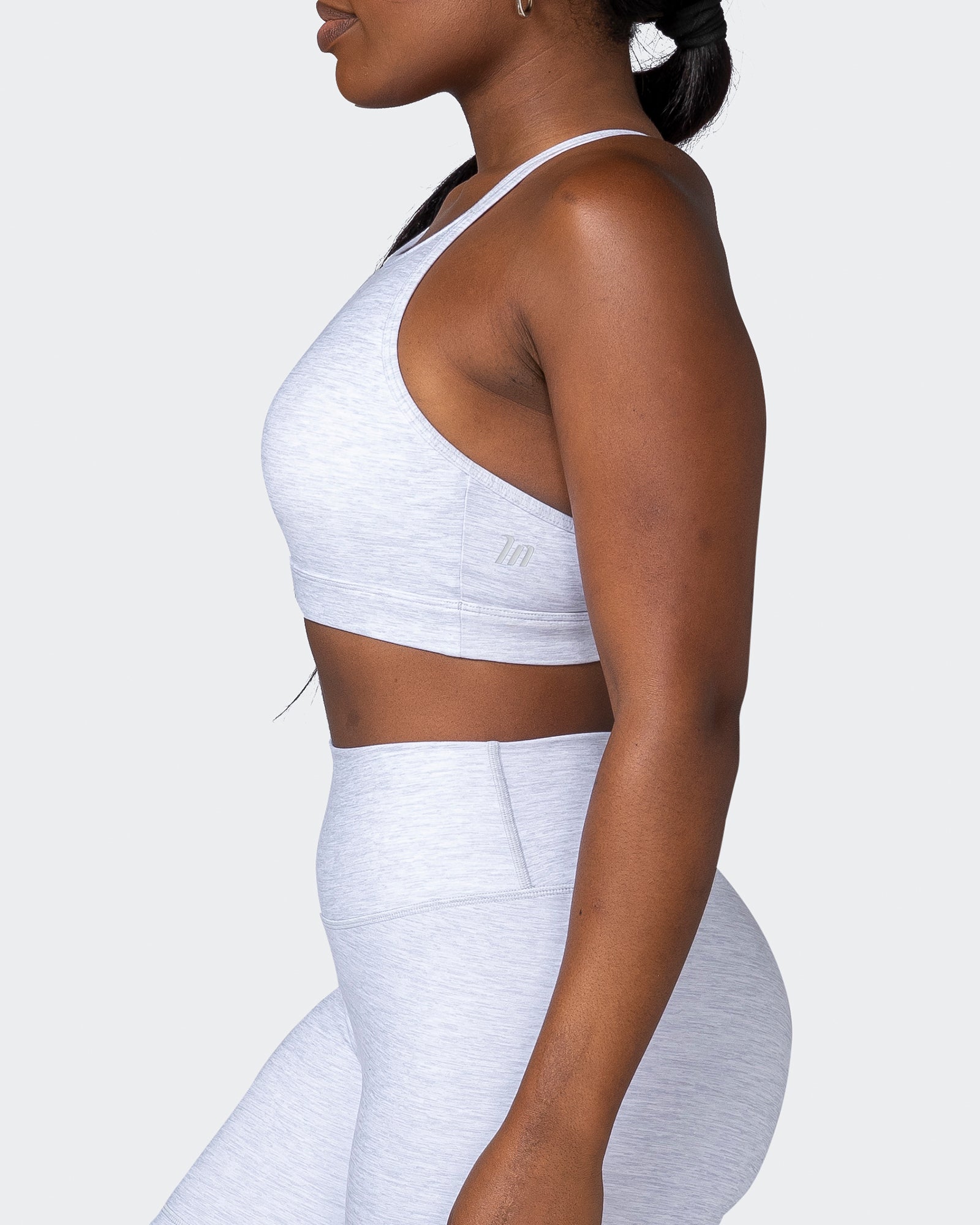 Aim High Bra - White Grey Marl