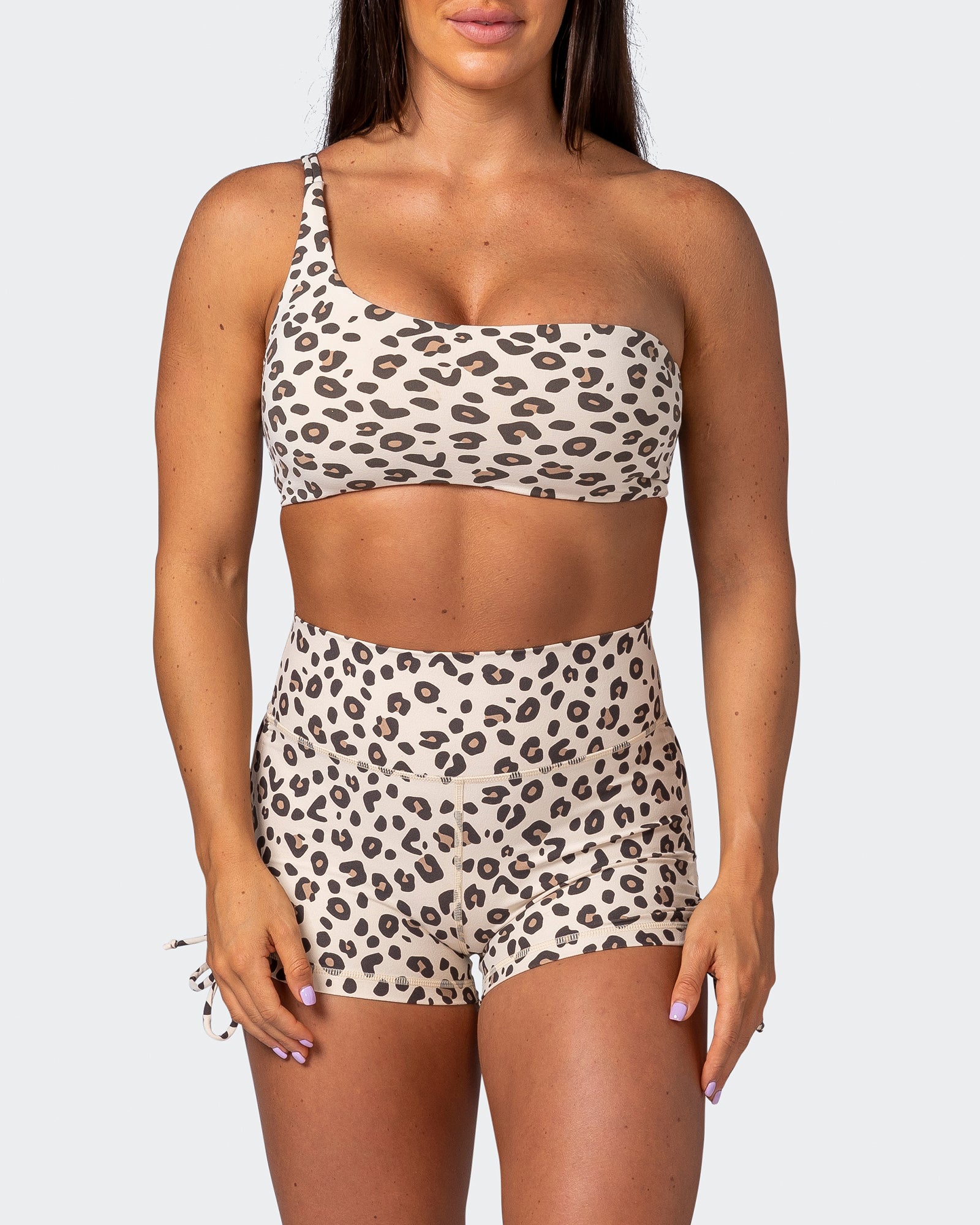 Movement One Shoulder Bralette - Cheetah Print